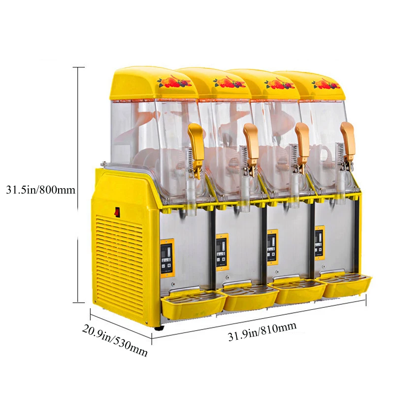 Commercial Snow Melting Machine Large Capacity Three Cylinder Sand Ice Machine Cold Drink Maker Slush Machine 1100W