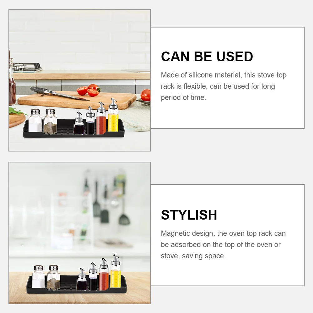 

2 Pcs Silicone Storage Rack Spice Organiser Kitchen Stove Accessories Oven over Seasoning Organizer Silica Gel