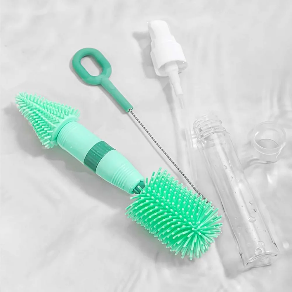 

ABS Bottle Cleaning Brush Set Anti-lost Bottle Brush Pacifier Straw Scrubber Travelbottle Drain Bracket Baby Nipple Brush Kit