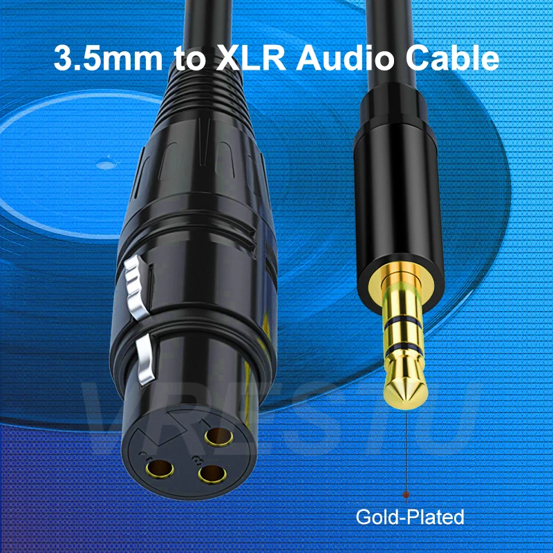 Jack 3.5mm to XLR Microphone Speakers Audio HiFi Cable XLR Female to 3 5 Jack Aux Mic Cord for Camcorders DSLR Cameras Amplifier