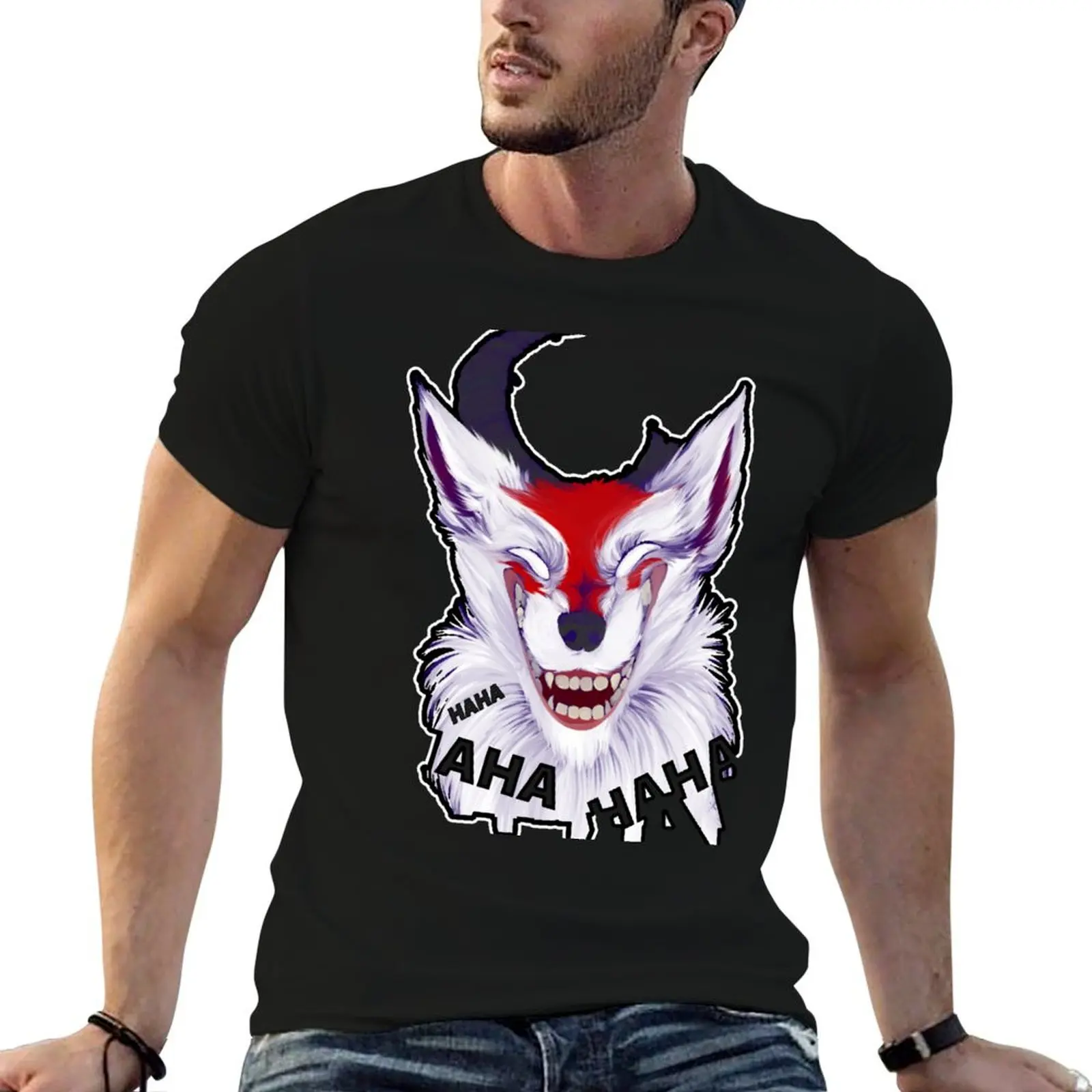 

100% shirts anime t shirts headshot t cotton oversize man T-Shirt Warai