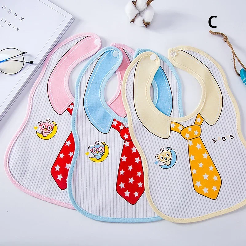 Baby Bibs 3 Layer Thickened Infant Bib Newborn Burp Cloths Baby Cartoon Feeding Bib Bandana Scarf Baby Stuff