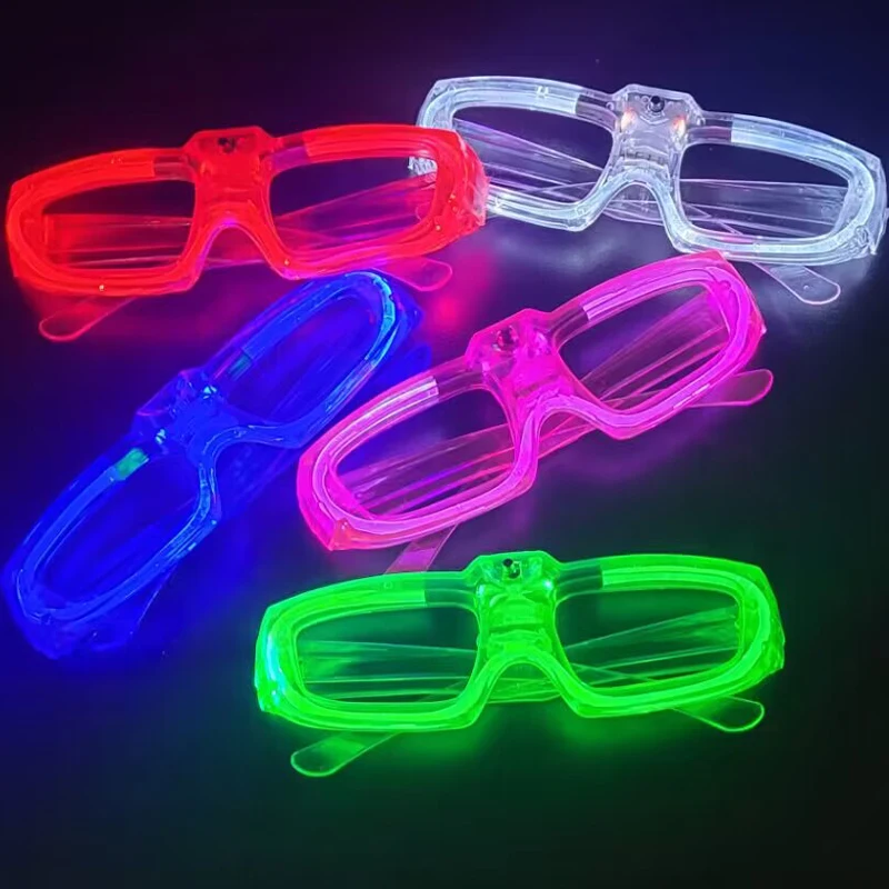 1 pc Led Glasses Neon Party Flashing Glasses Luminous Light Glasses Bar Party Concert Props Fluorescent Glow Party Supplies