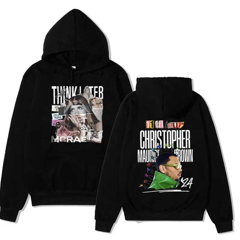 Rapper Chris Brown 11:11 Tour Hoodie Men Women Hooded Sweatshirt Fashion Casual Harajuku Hoodies Retro Streetwear Hoody Pullover