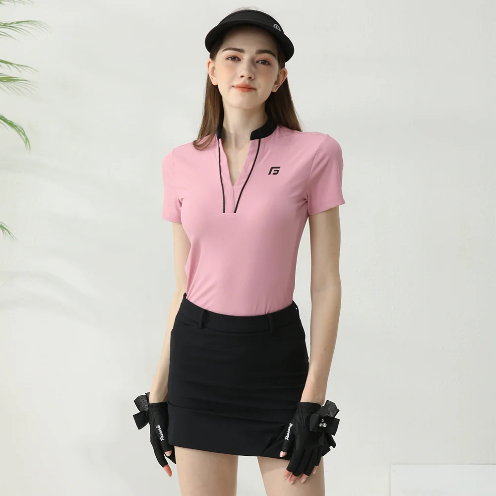 Golfist Golf Women\'s T-shirt Short Sleeves Quick Dry Breathable Short Skort Elastic Waist Leisure Sportswear