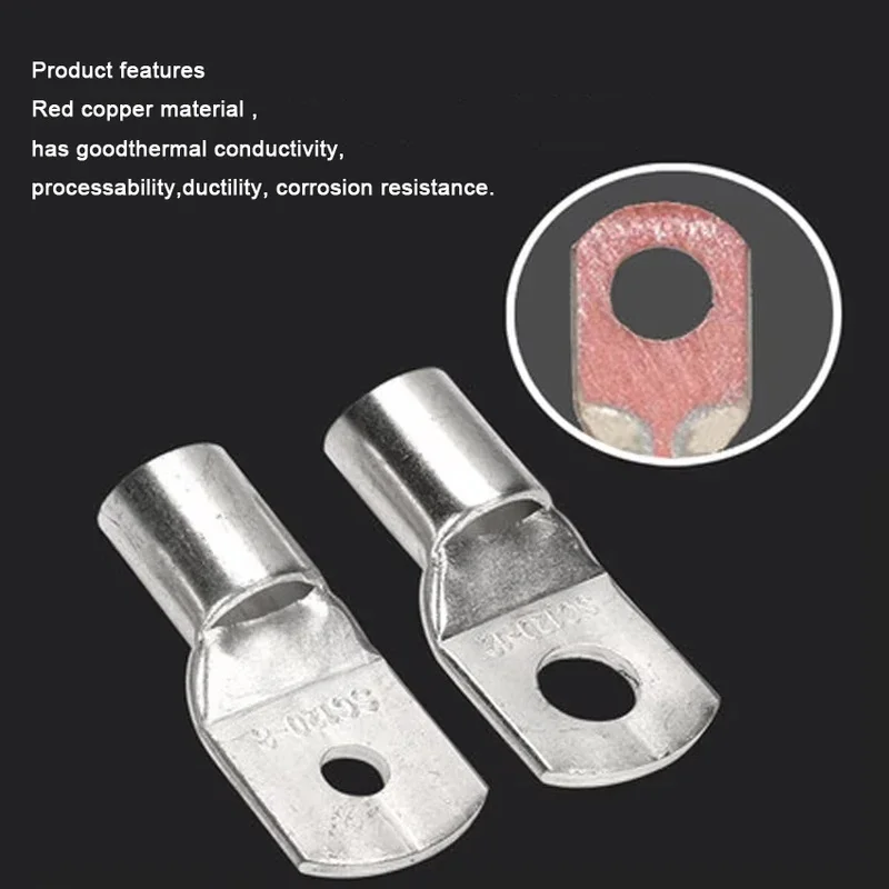 2/5/10/20/50Pcs 6-70mm2 M6 M10 M8 M12 Tinned Copper Wire Nose Terminal Crimp SC Type Lugs Ring Cable Connector Kit SC25-8 SC35-8