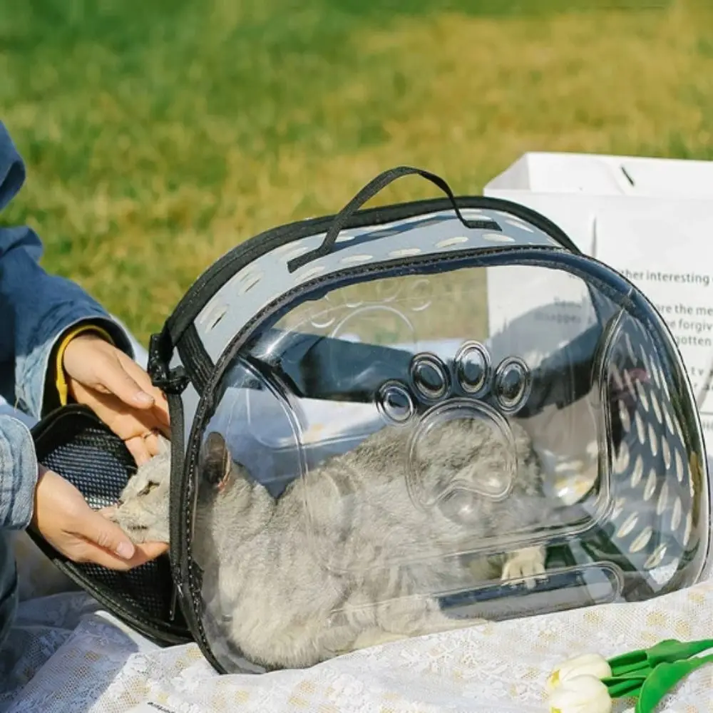 

Breathable Pet Shoulder Crossbody Bag Foldable Large Capacity Cat Backpack Portable Collapsible Pet Carrier Handheld