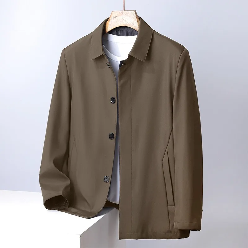 Middle-aged Jackets Men's Button Lapels Loose Middle-aged Elderly People Spring Autumn Jackets Dad's Clothes All Kinds Matching