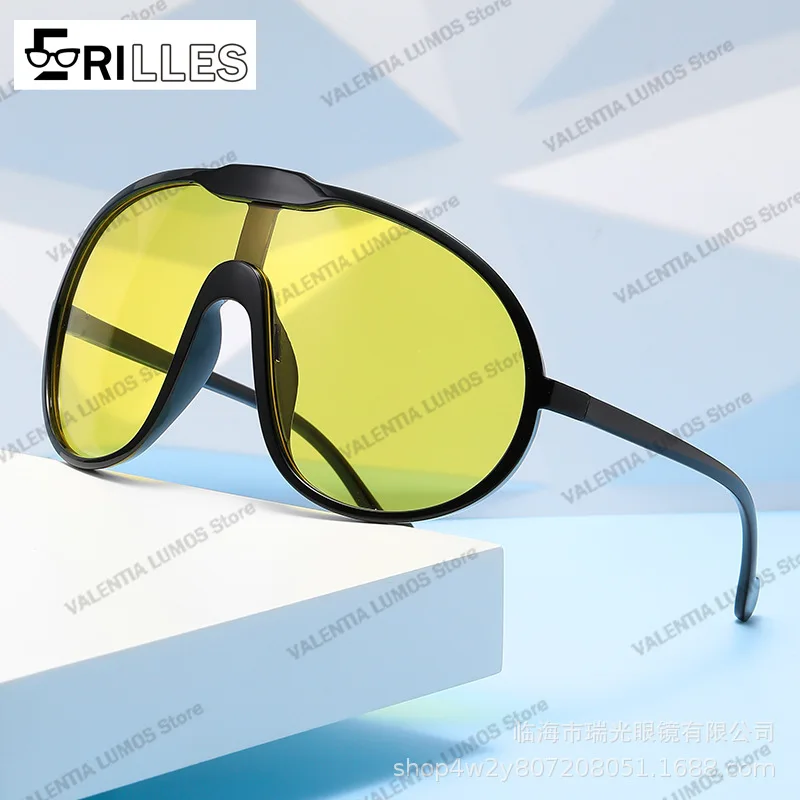 نظارات شمسية كبيرة الحجم للجنسين من Aviator، عدسات الكل في واحد مقاومة للرياح UV400، ضرورية للسفر وأزياء الشارع، عرض لفترة محدودة