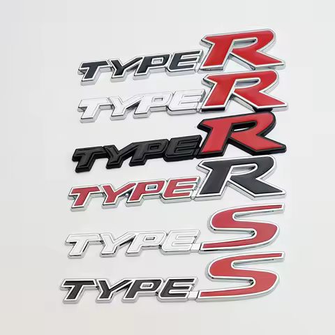 3d Metal Type S Logo Type R Emblem Letters Car Trunk Badge Type S Type R Sticker Accessories