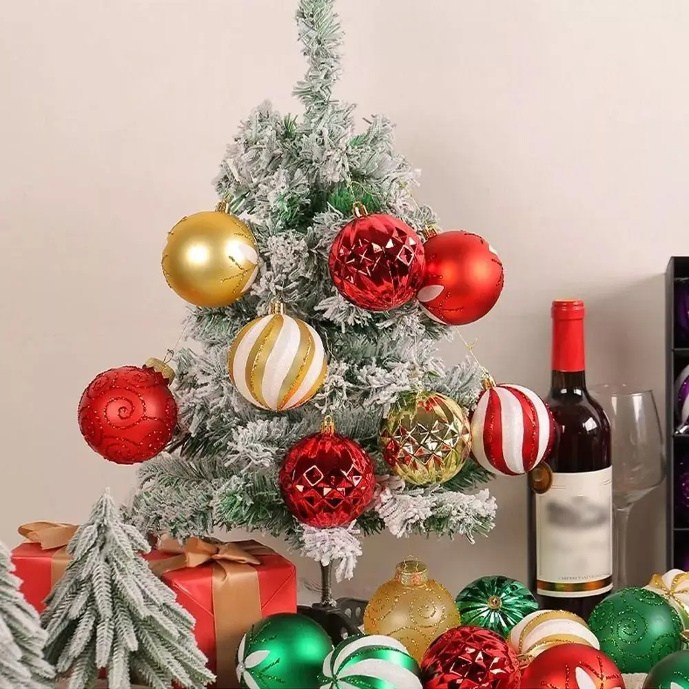 Palla dipinta in plastica Ornamento per albero di Natale Capodanno Artigianato fai-da-te Palline di Natale Scatole regalo pendenti Ornamento da appendere