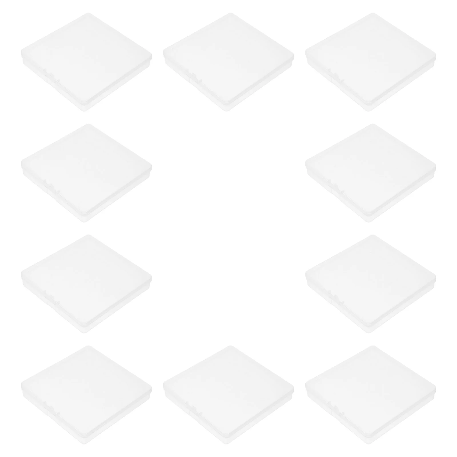 10Pcs Square Transparent Jewelry Storage Box Plastic Organizer Earring Necklace Storage Container for Daily Use