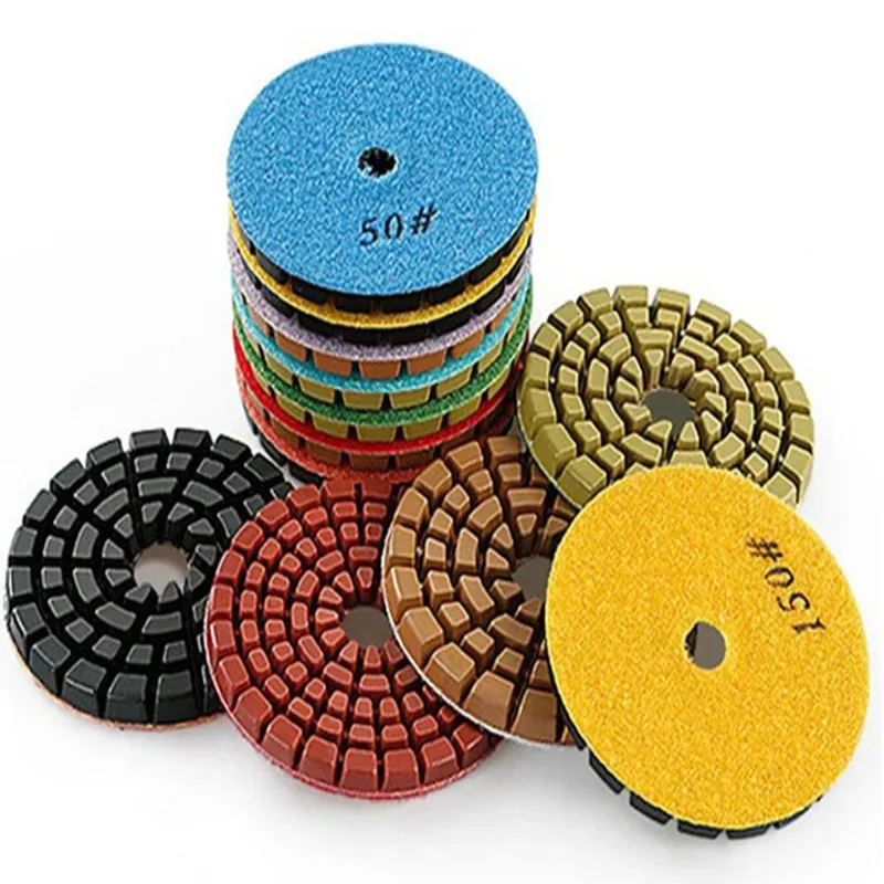 

2pc 4 Inch 100mm Diamond Polishing Pad Dry/Wet Disc Abrasive Sanding Discs For Marble Granite Concrete Stone Grinding Countertop