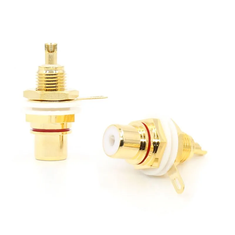 

Preffair Gold-Plate RCA Socket Plug Rhodium Plated RCA Female Plug Panel Mount Plug Audio Terminal RCA Panel Mount Chassis