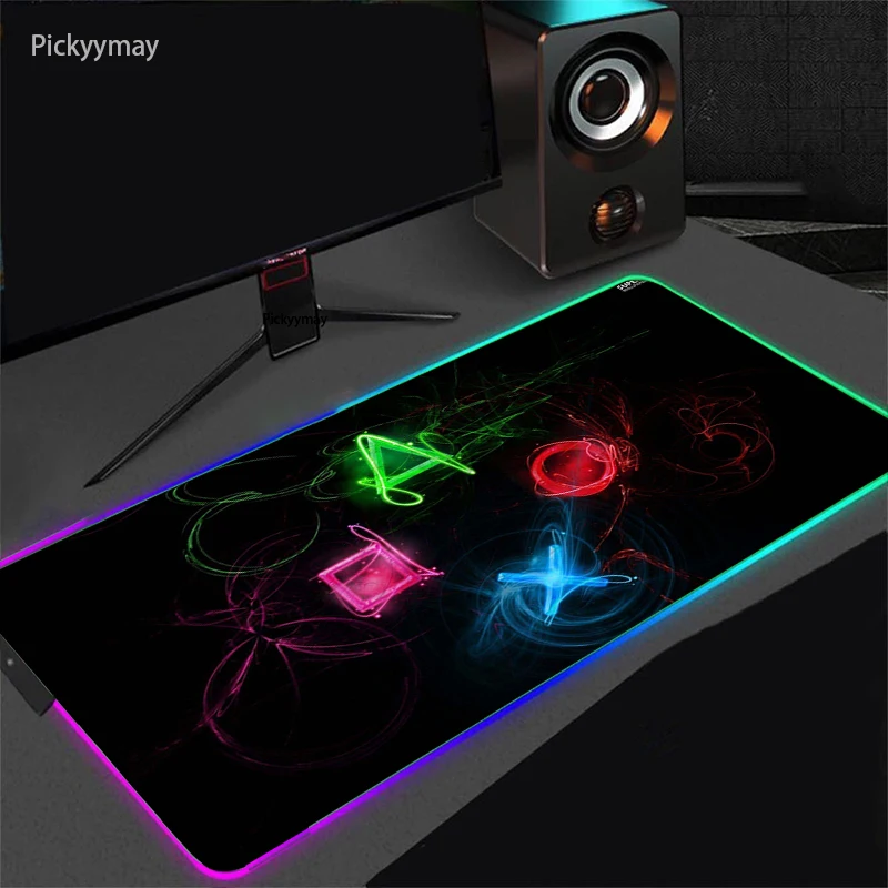 

Mouse Pad RGB PS4 Gaming Accessories Computer Large 900x400 Mousepad Gamer Rubber Carpet LED With Backlit Play Desk Mat CSGO LOL