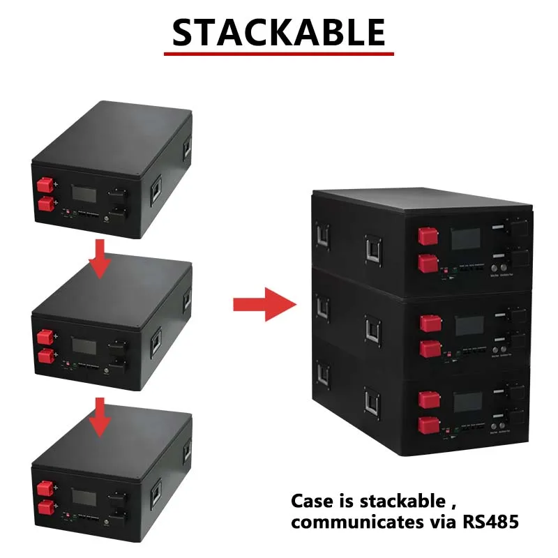 TEZE 48V 280AH custodia per batteria Lifepo4 15KWH 51.2V 302AH 304AH kit batteria costruito BMS RS485/CAN/RS232 custodia solare