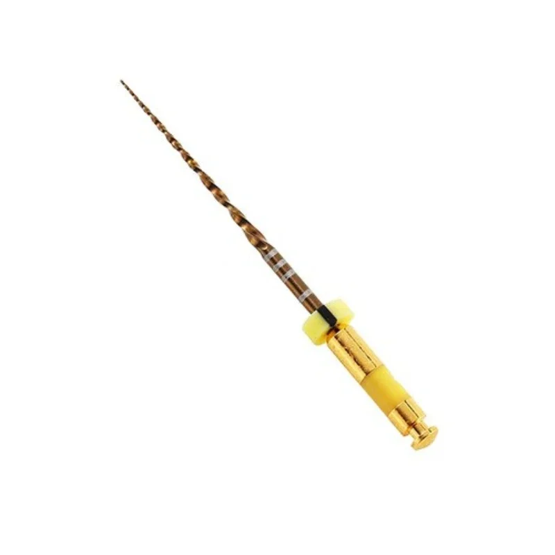 Lote de 6 unidades de limas dentales doradas onduladas, limas rotativas dentales pequeñas de 25mm, limas NITI de endodoncia primaria utilizadas para
