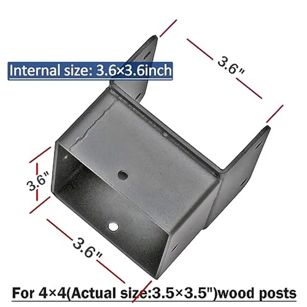 Stainless Steel 4x4 Post Anchor Connector Deck Saddle Bracket Kit Wood Posts Beam Tie Bracket Base Outdoor Structure Support