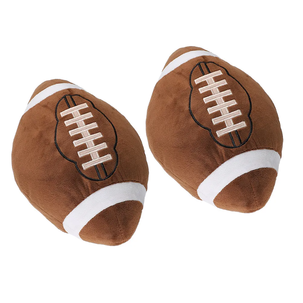 

2Pcs Rugby Ball Cushion Creative Soft Football Shaped Pillow for Kids Birthday Sofa Bed Car Decor Throw Pillow