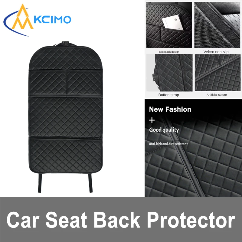 

Large Leather Car Seat Protector Anti Kick Mat Waterproof Child Proof Organizer Pocket Universal Fit Auto Accessories
