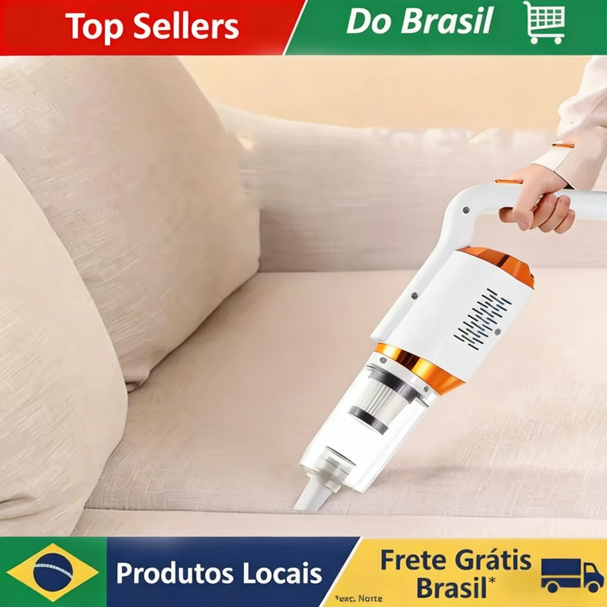 Aspirador de Pó Portátil Sem Fio Alta Potência