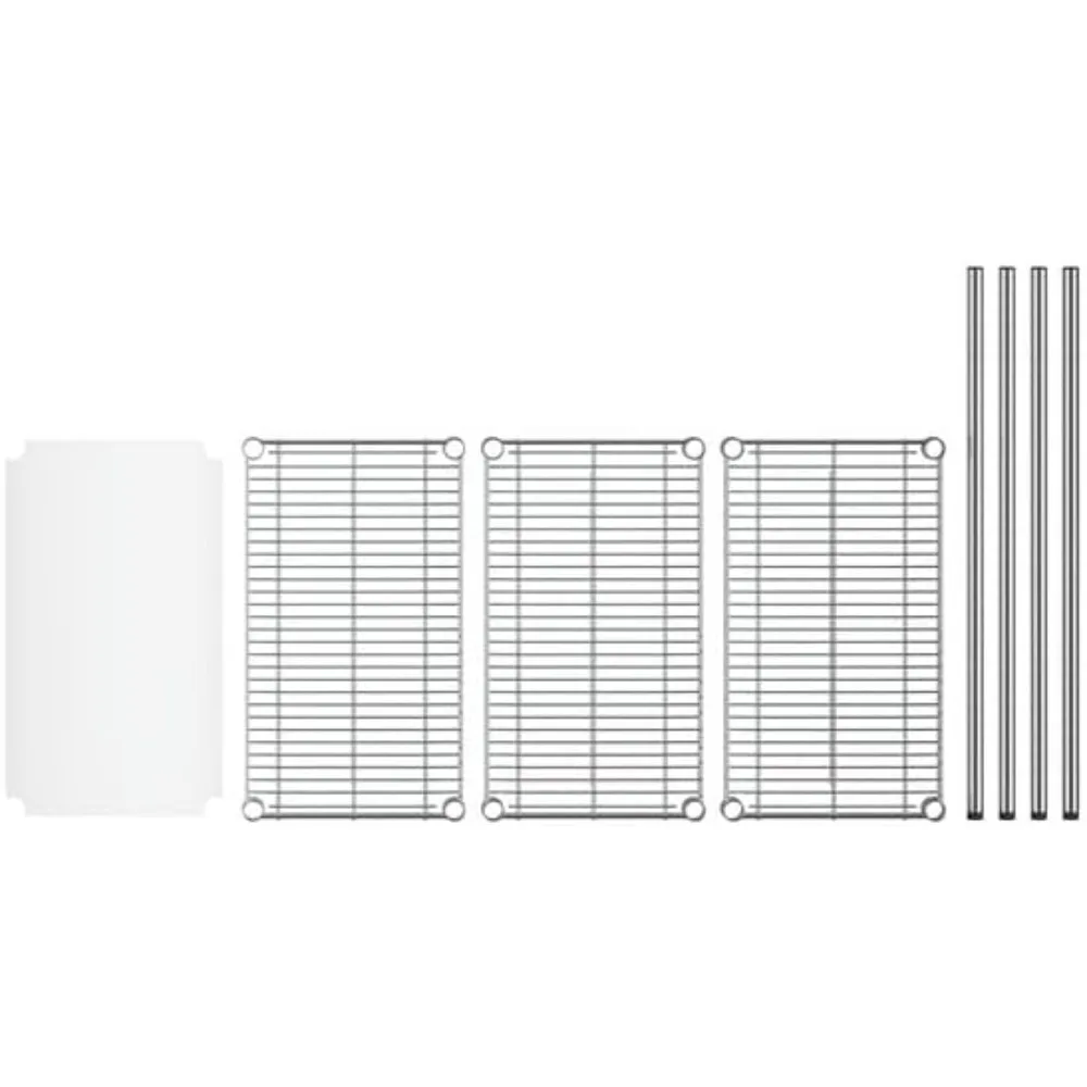Rak Plastik Kit, Sistem Penyimpanan Kawat 3 Tingkat yang Dapat Dilepas, 14x24x34 Inci, Kapasitas 600 lbs, Ideal untuk Dapur, Ritel, Gudang