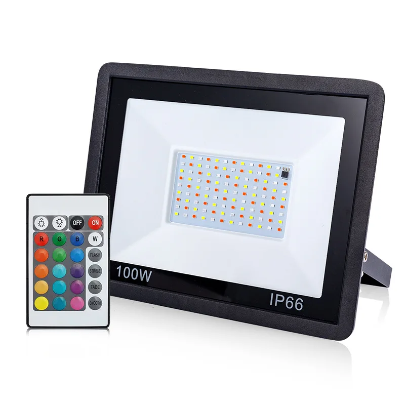 RGB Flutlicht 100W 200W RGB Reflektor IP66 LED Strahler Mit Fernbedienung 220V Projektor Lampe Outdoor garten Beleuchtung