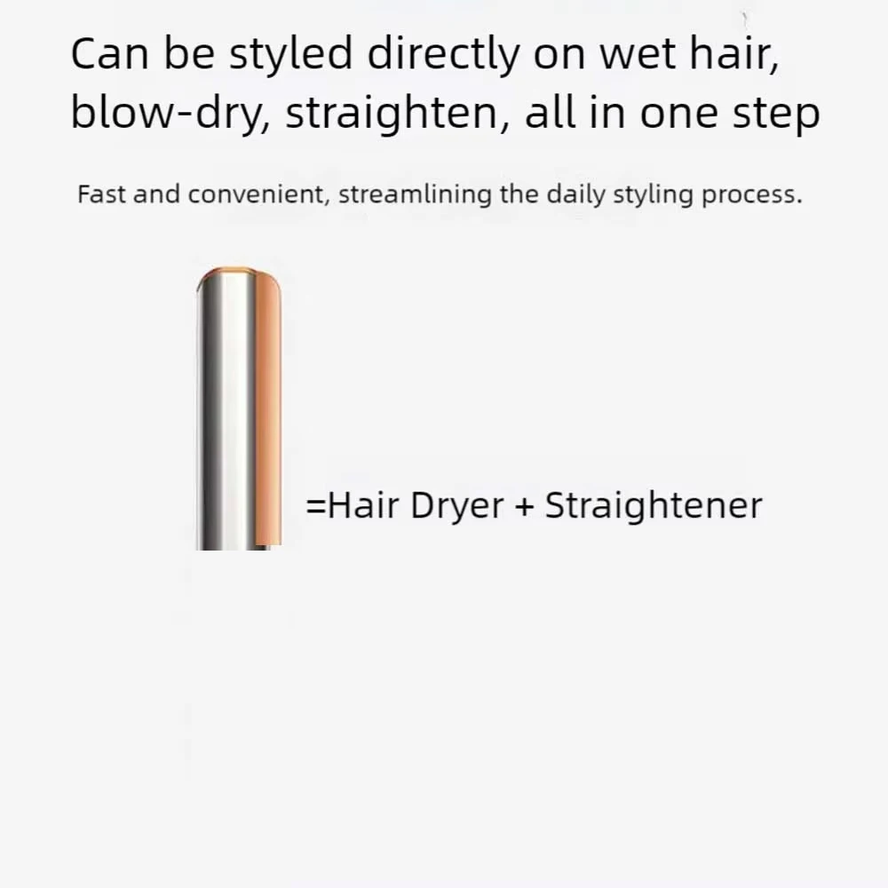 Professional 2-in-1 Negative Ion Hair Dryer & Straightener Long-Lasting Styling Tool Dual-Use Straightener for Wet or Dry Hair image 6
