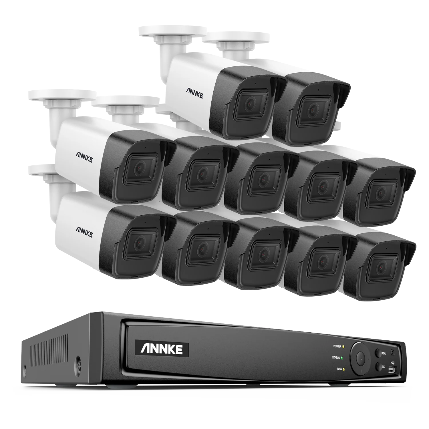 2MP H.265+ 16Ch POE NVR Security Camera NVR System 12pcs  CCTV Camera Kit
