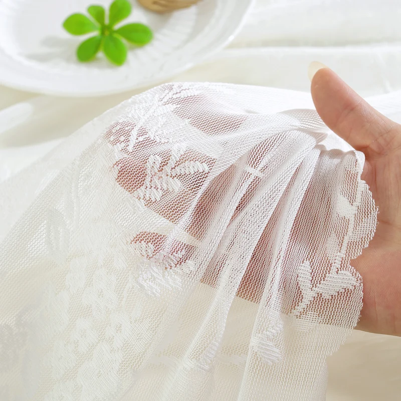 Weimi 5801 بسيطة الحديثة تنوعا المنزلية الدانتيل الأبيض جوفاء شفافة طاولة طعام النسيج مستطيل مفرش المائدة