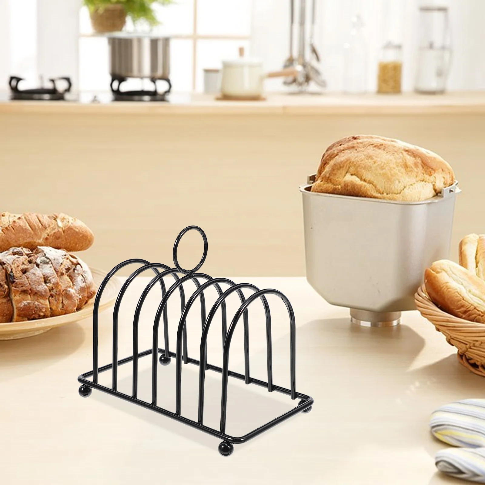 

Space-Saving Bread Rack Stainless Steel Toast Holder for Kitchen Dining Room Study Room Bread Storage Display Stand