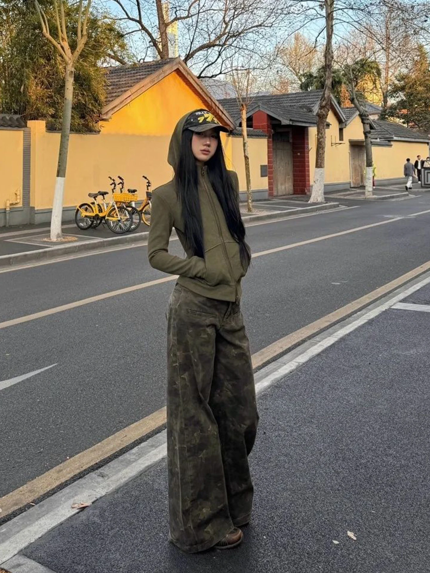 

Slim Fit American Hot Girl Sle Открытый кардиган с капюшоном Женский осенне-зимний новый дизайн на молнии Long Sve Jaet S...