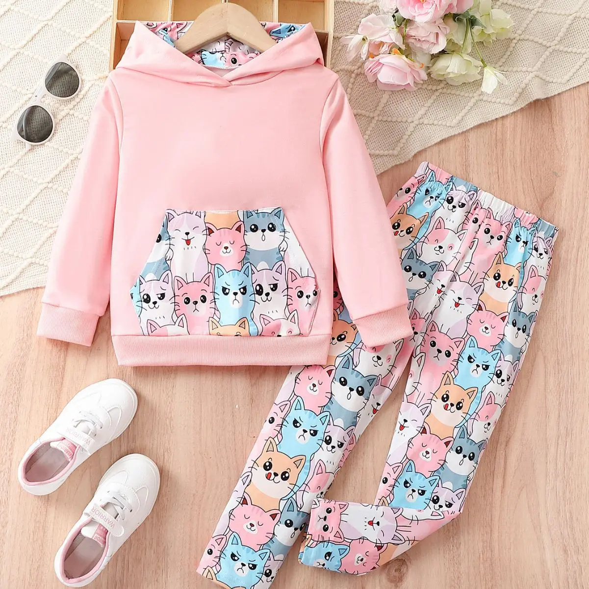 Girls Clothing Sets 2024 Spring Autumn Sport Suits for Kids Cartoon Hoody+pants Clothes Sets Toddler Tracksuit Baby Outfits