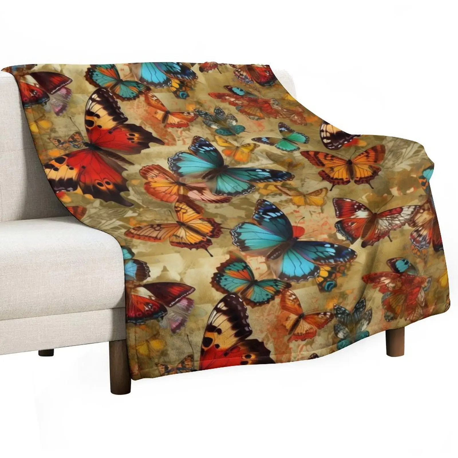 Embrace the Beauty of Bold Colors with Butterfly Prints Throw Blanket Picnic Luxury Summer blankets ands Blankets