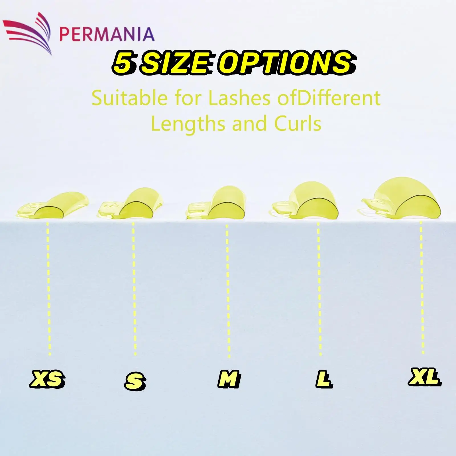 PERMANIA 5 Pairs U Curl Silicone Eyelash Perm Pads Sticky Lashes Rods Shield Lifting 3D Eyelash Curler Accessories Makeup Tool