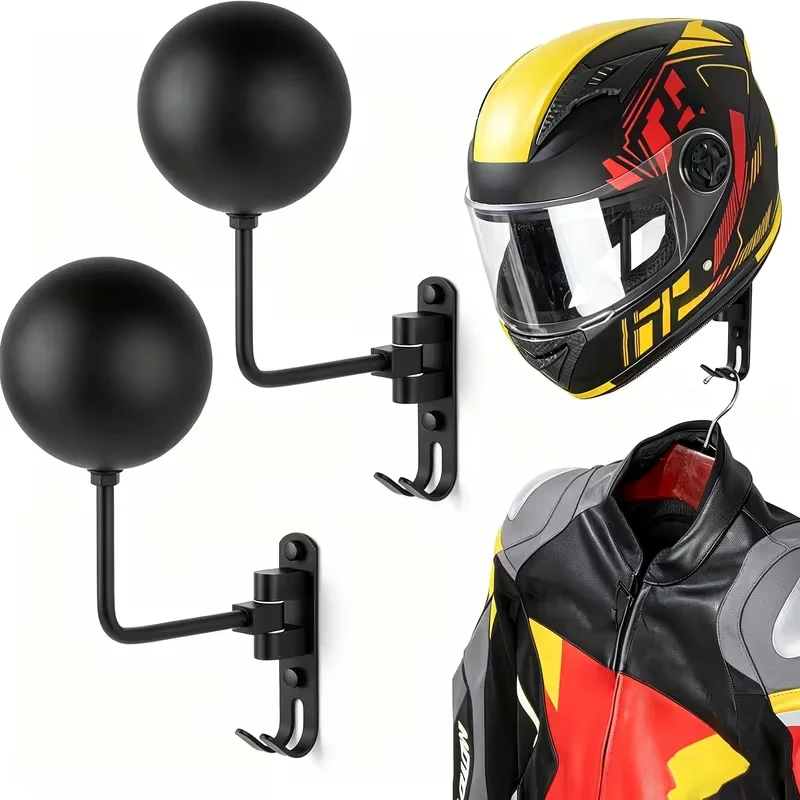 Motorcycle Helmet Rack Non-Perforated Wall Hanger Safety Hat Holder Display Stand - Organize Your Headwear with Style