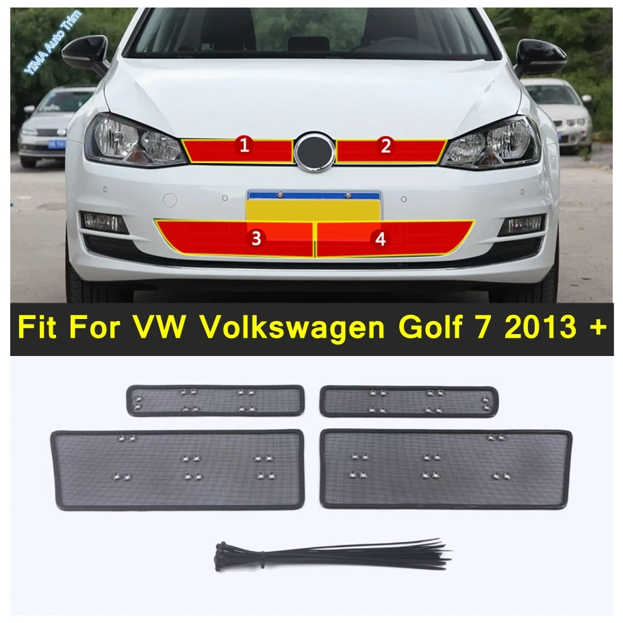 

Car Grille Insect Screening Mesh Front Grill Protective Net Decor For VW Volkswagen Golf 7 2013 - 2020 Plastic Metal Accessories