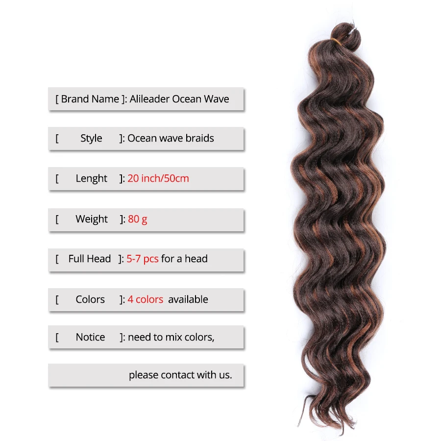 Soft Ocean Wave Crochet Hair Extensions 20 Inch Long Deep Wave Braiding Hair Synthetic Curly Freetress Water Wave Braiding Hair