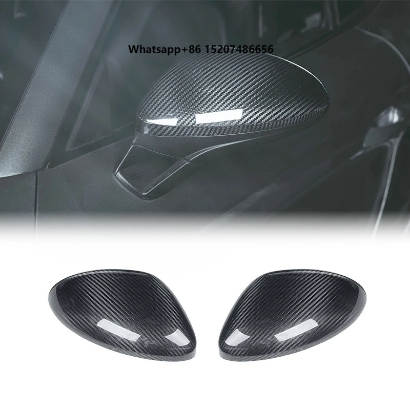 New Carbon Fiber Rearview Mirror Cover for 718 Left Steering Exterior Accessories Body Kit Upgrade Black