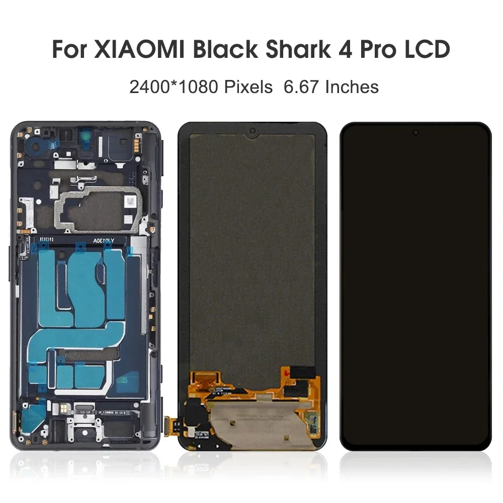 For Xiaomi Black Shark 4 Pro 6.67\'\'For Ori Black Shark 4 PRS-H0 LCD Display Touch Screen Digitizer Assembly Replacement