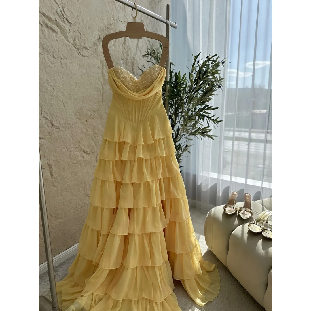 

Aura Cocktail Dresses Medium Length Custom Made Luxury Elegant Party Dresses 2026 Luxury Evening A Word Multi-layer Pearl Prom