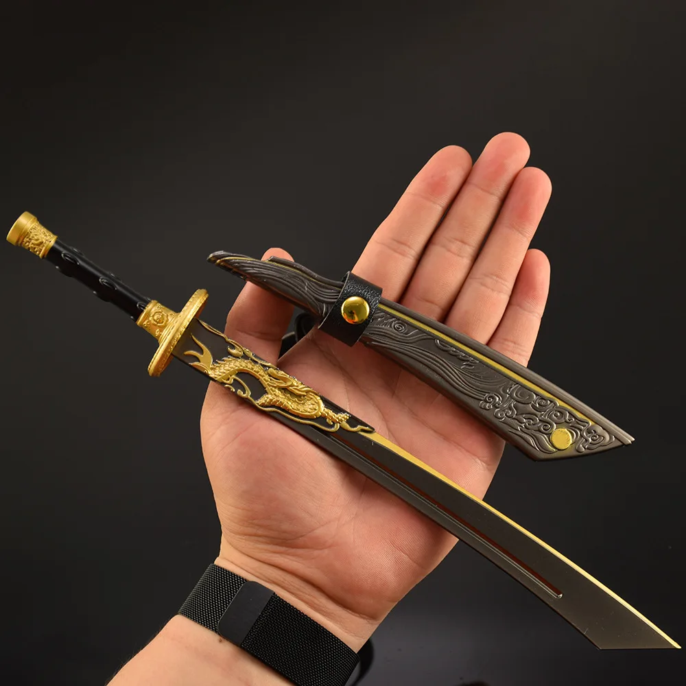 의심의 여지가 없는 브로드소드 모든 금속 수공예 장식 Molde Yanyun 16 사운드 게임 30cm 무기 대형 블레이드 컬렉션 장난감 선물