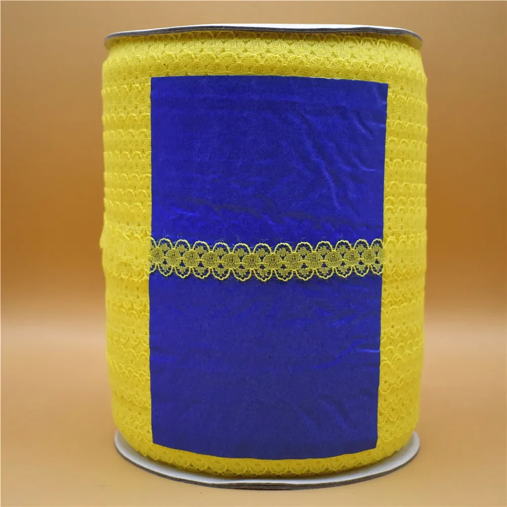 Großhandel 600 Yards/Los Weißes Spitzenband 14MM breites Bortband DIY bestickte Spitze zum Nähen, Dekoration, afrikanische Spitzenstoffe, Zubehör – Detail 7