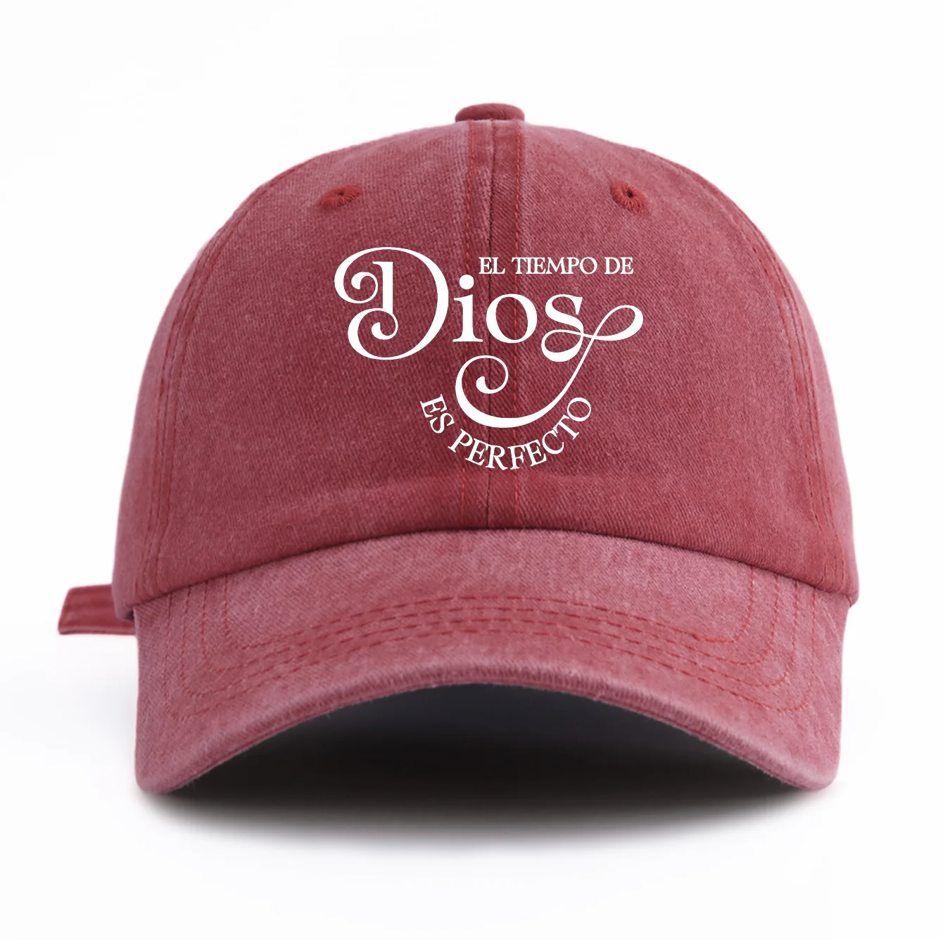 1pc DIOS Print Washed Baseball Cap for Adults,Minimalist Retro Style Casual Soft Adjustable Dad Hat, Perfect As Gift