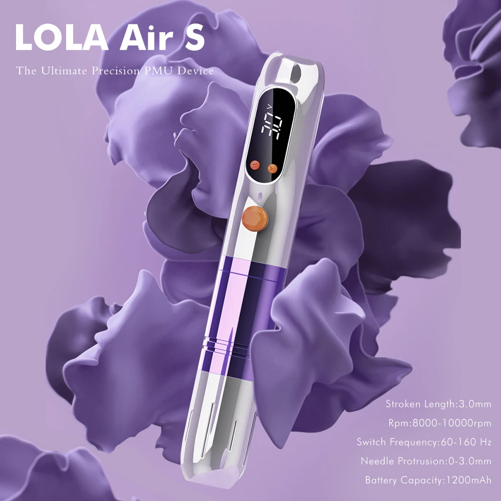 EZ LOLA AIR S Wireless Battery Permanent Makeup Pen Machine for PMU SMP&TATTOO Adjustable Stroke for Cartridge Tattoo Needles