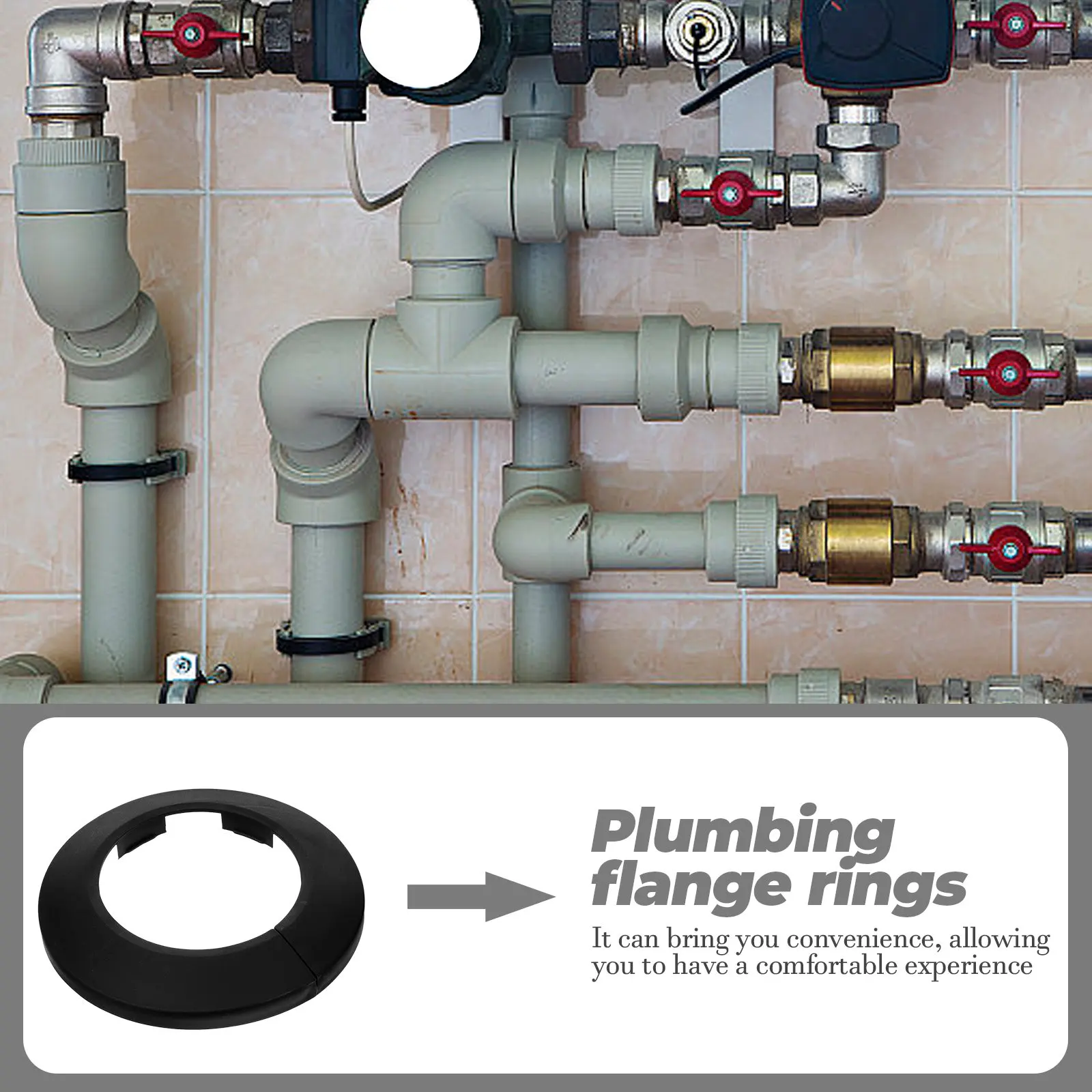 4Pcs Plumbing Flange Toilet Waste Covers Durable Plastic Shower Flange Collar Pipe Cover Plates for Wall Openings