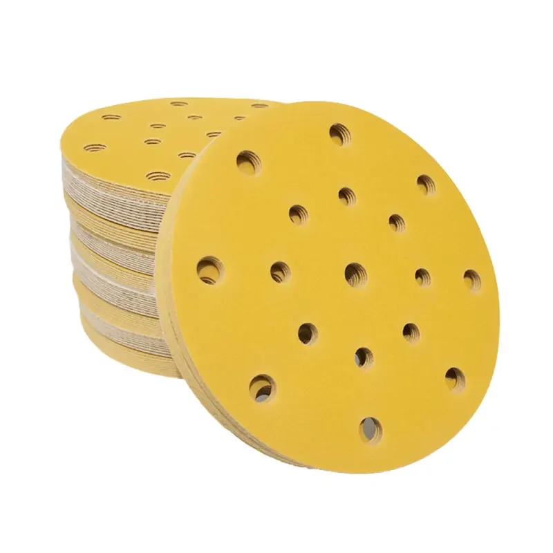 

100pcs 150mm Sandpaper Round Shape Sanding Discs Hook Loop Sanding Paper Buffing Sheet Sandpaper 17 Hole Sander Polishing Pad