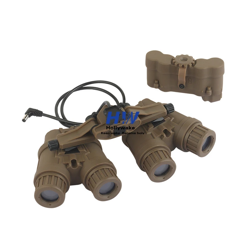 Set Model Lengkap Penglihatan Malam Empat Mata + Dudukan NVG + Helm + Tanpa Kamera Fungsional untuk Permainan Senapan BB