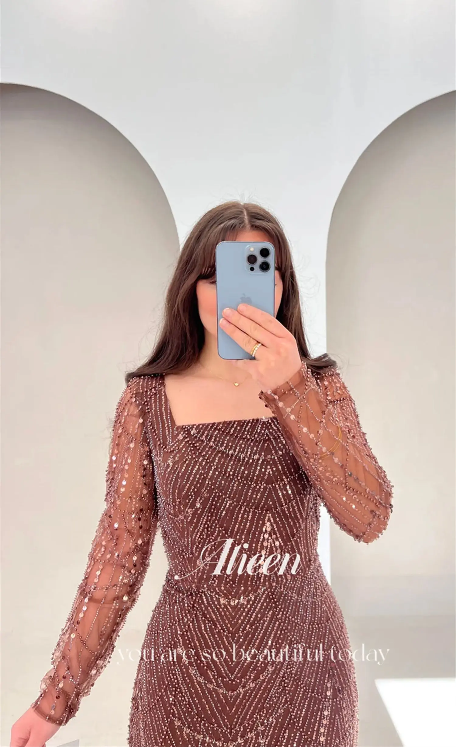 فساتين سهرة مخصصة من Aileen للمناسبات الخاصة فستان حفلة موسيقية نسائي من الخرز 2025 فساتين حفلات الزفاف حورية البحر فساتين سهرة