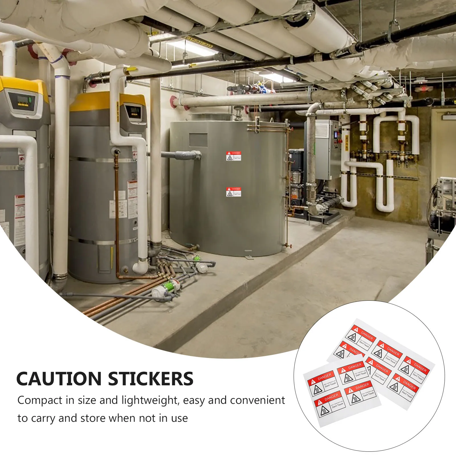 10Pcs Hot Warning Stickers High Temperature Danger Signs Do Not Touch Surface Labels Self Adhesive Caution Stickers for Radiator